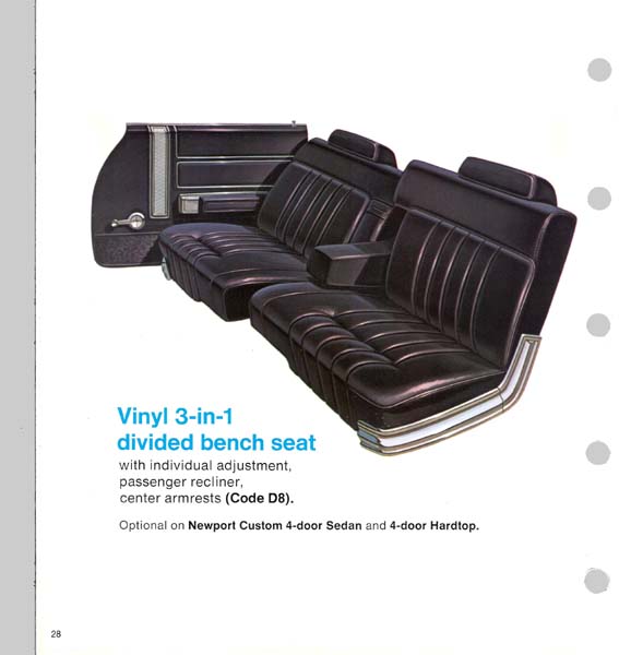 1972 Chrysler Color Trim Folder Page 19